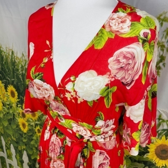 BCBG Scarlett Rose Floral Flutter Maxi Dress XS - Picture 12 of 17